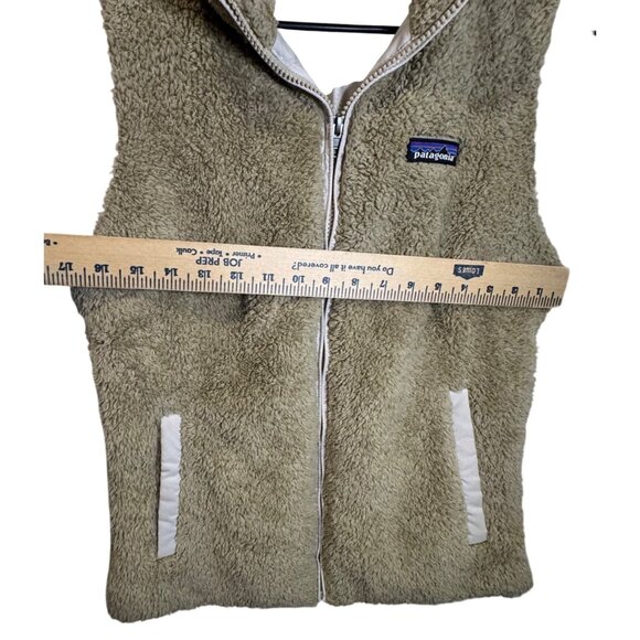 Patagonia Vest Women’s Medium Tan Los Gatos Sherpa Fleece Pockets Full Zip - Picture 9 of 9